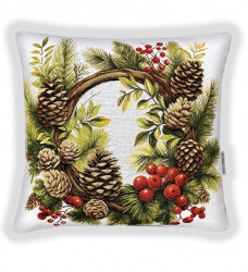 Рождественский венок шишки и ягоды 45x45