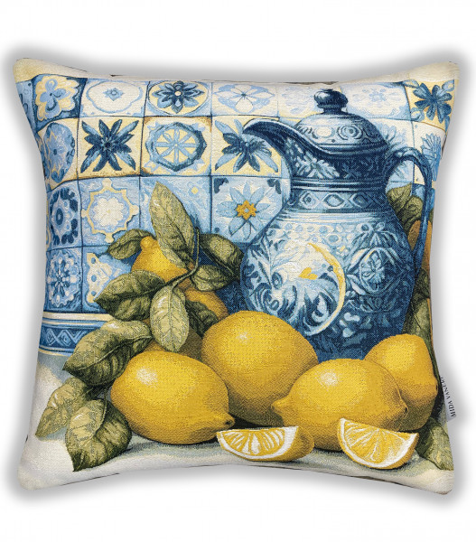 Голубой кувшин и лимоны 45x45 - 1